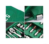 53-Piece 1/4 inch Drive Socket Set with 72-Tooth Ratchet, Chrome Vanadium Steel Tools and Extension for Bars for Auto Repair and Household Tasks in Storage Case