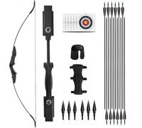 53" Takedown Recurve Bow and Arrow Set Adult 30/40LBS Archery Right & Left Hand Archery Target Practice Outdoor Hunting with 12pcs Mixed Carbon Arrow (bow set, 30lbs)