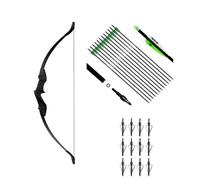 53" Takedown Recurve Bow and Arrow Set Adult 30/40LBS Archery Right Left Hand Archery Target Practice Outdoor Hunting 12pcs Mixed Carbon Arrow (F-12arrows+12broadheads, 40lbs)