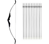 53" Takedown Recurve Bow and Arrow Set Adult 30/40LBS Archery Right & Left Hand Archery Target Practice Outdoor Hunting with 12pcs Mixed Carbon Arrow (bow setA, 30lbs)