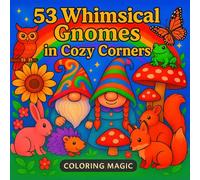 53 Whimsical Gnome in Cozy Corners: Stress Relief Coloring Book for Adults & Teens | Bold & Easy | Animals, Gardening, Mushrooms, Cottagecore | Relaxation