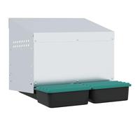 vidaXL Chicken Nesting Box - 2 Compartments Wall-Mounted Galvanized Steel Roll-Out Design