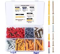 530 Pcs Screws and Wall Plugs Set, Raw Plugs and Screws Set, Concrete Brick Wall Fixings Masonry Screw and Plug Assorted Screw for Walls Hanging Items Sets
