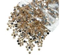 5300 Pieces 3mm Champagne Gold Crystal Resin Rhinestone for Crafts Gold Rhinestone Flatback Bulk SS10 Stones Non Hotfix Diamonds Crystals Stones for Nails Face Eyes Makeup