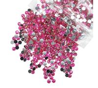 5300PCS 3mm Crystal Hot Pink Resin Rhinestones for Crafting Flatback Light Rose Red Stones Bulk SS10 Non-Hotfix Diamonds Crystals Gems Charms for Nails Face Eyes Makeup Mugs Tumblers DIY Crafts