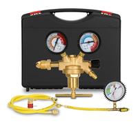 53010 Automotive HVAC Pressure Tester Kit, Nitrogen Pressure Regulator, Charging Hose, Leak Detection Adapter, R134a Connector, Custom Molded Plastic Boxes, Professional-Pressure Testing Tools