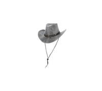Smiffys Grey Western Distressed Cowboy Hat with Motif Band, Cowboys and Indians Fancy Dress, Western Dress Up Hats
