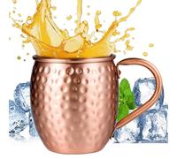 530ml Handcrafted Mug - Hammered Moscow Mule Drinkware, Elegant Copper Cup, Stylish Gift Idea, Premium Drinking Mug for Beer, Tea, Water, Kitchen, Bar, Home, Christmas, Parties, Holiday Celebrations