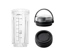 530ml Replacement Blender Cup for Ninja Blast, for Ninja Blast BC151 BC100 | 3pcs for Ninja Blas Accessories, 18oz Blending Vessel Cup, Sip Lid with Carry Handle, Bottom Cap