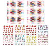 532pcs Sticker Earrings for Girls, No-Piercing 3D Gem Stick on Earrings Self-Adhesive Glitter Gem Stickers for Kids Toddlers DIY Crafts & Dress Up (Multiple Shapes & Colors)