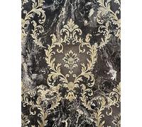 534382 Sienna Damask Black & Gold Wallpaper by Rasch
