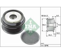 INA 535 0280 10 Alternator Freewheel Clutch Electrical Fits Hyundai I10 1 2 Kia