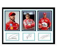 (535) Lewis Hamilton Ayrton Senna Michael Schumacher Formula1 Legends Signed A4 Photograph (21 X 297 CM) Art Work Wall Art Display Great Gift Idea (REPRINT) #####
