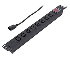 53998-QOL1 53998 Power Strip: Fusing Sockets: 8 250VAC 10A Black QOLT