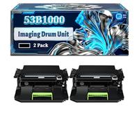 53B1000 Imaging Drum Unit Compatible for Lexmark MS817dn MS817n MS818dn MS818n Printers, With Chip Large Capacity 100000 Pages (2-Pack Black)