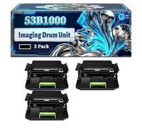 53B1000 Imaging Drum Unit Compatible for Lexmark MS817dn MS817n MS818dn MS818n Printers, With Chip Large Capacity 100000 Pages (3 Pack Black)