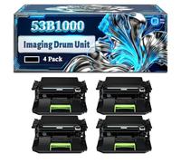53B1000 Imaging Drum Unit Compatible for Lexmark MS817dn MS817n MS818dn MS818n Printers, With Chip Large Capacity 100000 Pages (4 Pack Black)