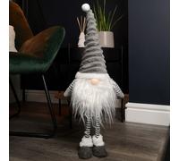 53cm Standing Plush Christmas Gonk with Grooved Hat in Grey