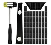 53Pcs Laminate Floor Kit with 50pcs Laminate Floor Spacers, Double Sided Rubber Mallet, Pull Bar, Tapping Block for Woodworking Laminate Flooring Installation
