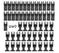 53Pcs Multi Tool Blades Oscillating Saw Blades Wood Plastics Cutter Universal Quick Release 34mm 44mm Oscillating Multitool Saw Blades Accessories with 3 Adapters