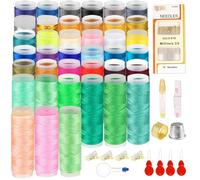 53PCS Sewing Kit, Sewing Thread Set, 39 Color Thread Spools with Sewing Accessories, 2340m Polyester Sewing Threads for Sewing Machine, DIY, Repairs, Crafts & Clothing Projects(60m/Spool)