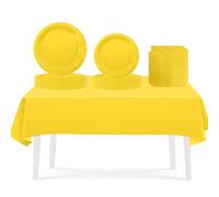 53PCS Sunflower Yellow Party Tableware Decorations for Kids Birthday,Disposable Party Tableware Set TableCloth Table Covers,7inch&9inch Paper Plates,Paper Napkins for Xmas Birthday Wedding Party Favor
