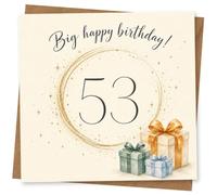 53rd Birthday Card for Her, Bold Starry Gifts Design