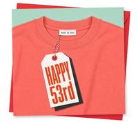 53rd Birthday Card for Her, Funny Design | Eye-catching greeting card; Funny artwork for her on a 53rd birthday with a warm, memorable feel