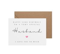 53rd Birthday Card for Husband from Wife - Handmade UK Celebrate Your Husbands Special Day with the Perfect Happy Birthday Card - Thoughtful 53rd Birthday Cards for Men, 53rd Birthday Gifts for Him