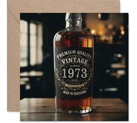 53rd Birthday Card for Men Women - Vintage Whiskey Bottle - Happy 53 Birthday Cards for Brother Nanny Nan Colleague Dad Neighbour, 145mm Bday Greeting Cards