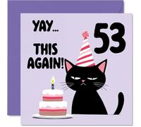 53rd Birthday Cards for Men Women - Yay This Again! - Happy Birthday Card for 53 Year Old Man Woman Colleague Dad Nan Nanny, 145mm Bday Greeting Cards