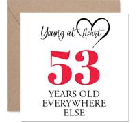 53rd Birthday Cards for Men Women - Young at Heart - Happy Birthday Card for 53 Year Old Man Woman Cousin Uncle Husband Brother, 145mm Bday Greeting Cards
