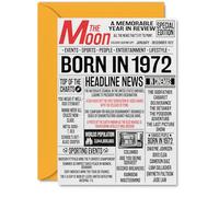 53rd Birthday Cards for Women Men - Born In 1972 Newspaper - Happy 53 Birthday Card for Dad Mum Aunt Uncle Vintage Retro Back In 1972, A5 Bday Greeting Cards