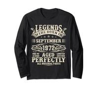 53rd Birthday Gifts For Men 53 Year Old Bday September 1972 Long Sleeve T-Shirt