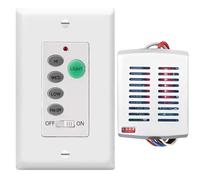 53T Universal Ceiling Fan Wall Remote Control, Small Receiver Kit 4DIP Switch 3-Speed Light Dimmer Compatible with Hampton Bay, Harbor Breeze, Hunter (Wall Remote & Mini Receiver)