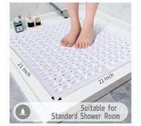 (53x53 cm, White) Extra Large Bath Mat Non Slip Bathroom Shower Mats