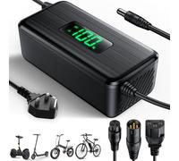 54.6V 2A Electric Scooter Charger with LED Charging Display (1-100%), with Fan, for Hoverboard with 4 Connectors, Universal Charger for All 48V Lithium Batteries, for N-inebot, Xiaomi