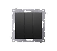 54 Black Matt Module 3-Way Connector with Spring Clamps 10AX 250V