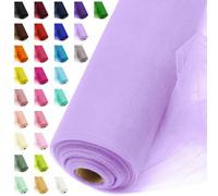 54" by 20 Yards Tulle Fabric Rolls Lavender Ribbon Tutu Spool Bolt for DIY Wedding Decoration Baby Shower Tutu Skirt Gift Wrapping Large Matte Tulle, Roll Packaging (Lavender)
