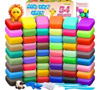 54 Colours Air Dry Clay, Modelling Clay for Kids, DIY Molding Magic Clay, Toys Gifts for Age 3-12 Years Old Boys Girls Kids
