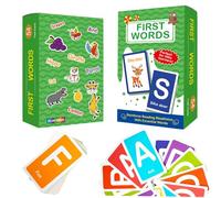 54 Double-Sided Flash Cards for Toddlers Age 1-4, First Words & Alphabet Flash Cards with Bright Designs, Screen-Free Learning to Develop Speech & Cognitive Skills