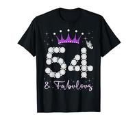 54 & Fabulous 54th Birthday 54 Years Old Queen's Bday T-Shirt