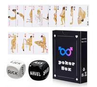 54 Hottest Position Playing Cards, Spicy Card Game for Couples, Fun Gift for Boyfriend, Friend, Husband or Wife, Adult Date Night Game (Negro,Dados y Cartas)
