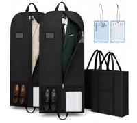 54 Inch Long Garment Bag, 2 Pack, Shoe Storage for Department Managers