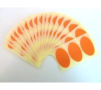54 Labels, 50x30mm Oval, Orange, Removable/Low Tack Colour Code Stickers, Self-Adhesive Sticky Coloured Labels