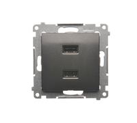 54 MODULE CHARCOAL CHARGER 2X USB TYPE PREMIUM 54 DC2USB.01/48
