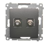 54 MODULE CHARCOAL SOCKET 2X TV TYPE F PREMIUM 54 DASF2.01/48