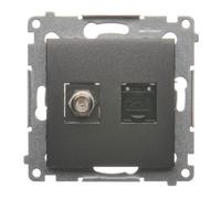 54 MODULE CHARCOAL TV SOCKET TYPE F + PREMIUM 54 DASFRJ45.01/48
