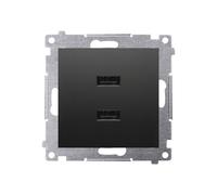 54 MODULE MATTE BLACK CHARGER 2X USB TYPE PREMIUM 54 DC2USB.01/49