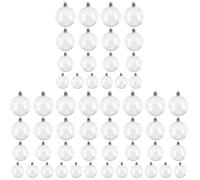 54 Pcs Christmas Baubles Balls Clear Iridescent Ornaments Christmas Tree Balls Decor Hanging Baubles s Ornaments Holiday Wedding Party Decor (mixed Style)